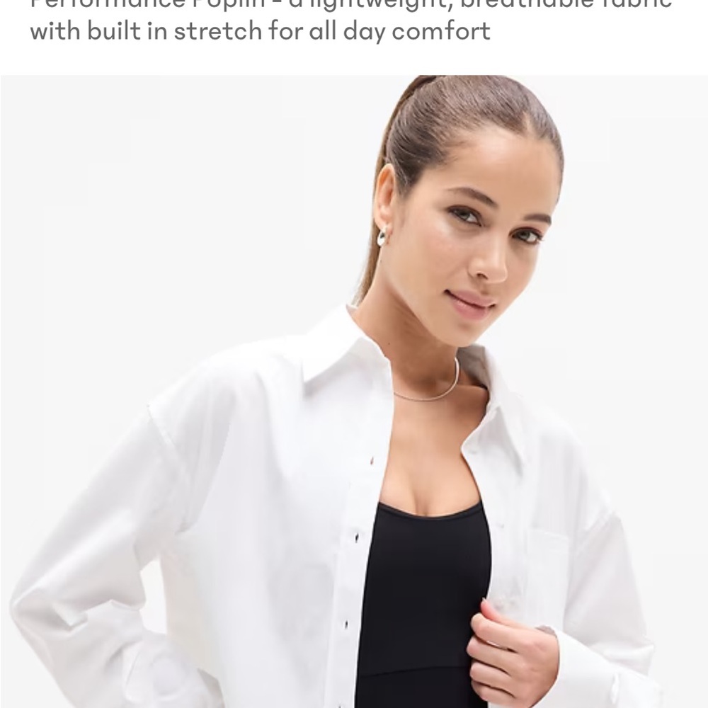 Athleta Crisp White Collared Shirt